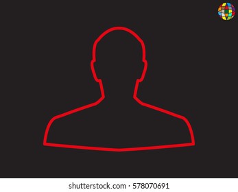 man, silhouette, a user icon, vector illustration eps10