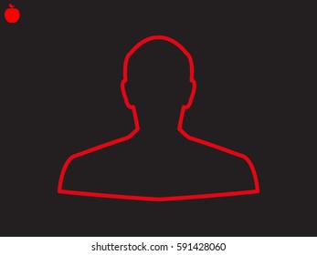 man, silhouette, a user icon, vector illustration eps10