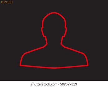 man, silhouette, a user icon, vector illustration eps10