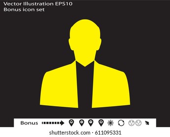 man, silhouette, a user icon, vector illustration eps10