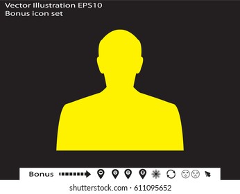 man, silhouette, a user icon, vector illustration eps10