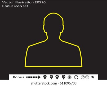 man, silhouette, a user icon, vector illustration eps10