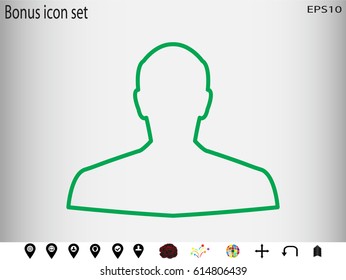 man, silhouette, a user icon, vector illustration eps10