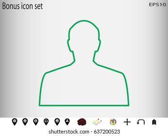 man, silhouette, a user icon, vector illustration eps10