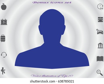 man, silhouette, a user icon, vector illustration eps10

