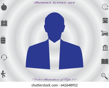 man, silhouette, a user icon, vector illustration eps10