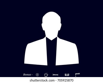 man, silhouette, a user icon, vector illustration eps10