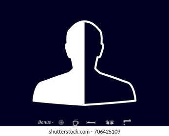man, silhouette, a user icon, vector illustration eps10