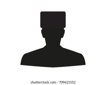 man, silhouette, a user icon, vector illustration eps10