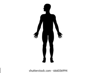 Man silhouette vector. Black silhouette man on a white background