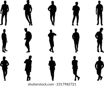 Man silhouette vector, Black silhouettes of a people sitting, EPS files, Silhouette vector