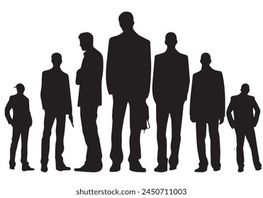 man silhouette vector bundile white background