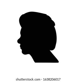 Man silhouette vector icon. Contour outline avatar. Person profile element. Barbershop logo. Haircut symbol. Anonymous model. User sign. Flat simple line design illustration.
