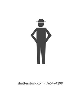 Man silhouette vector icon isolated on white background