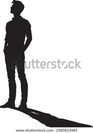 Man Silhouette Vector Illustration Isolated on White Background