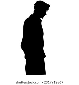 ilustración vectorial de silueta de hombre desde el lateral
