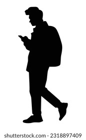 Man Silhouette-Vektorgrafik auf weißem Hintergrund, Menschen in Schwarz-Weiß, Illustration für kreative Inhalte.