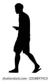 Vector de silueta de hombre sobre fondo blanco, personas en blanco y negro, ilustración para contenido creativo.