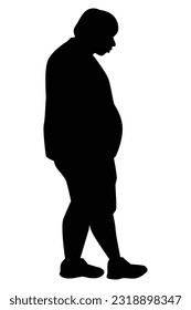 Man silhouette vector on white background ,people in black and white, illustration for creative content.