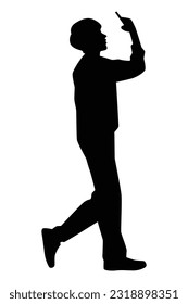 Vector de silueta de hombre sobre fondo blanco, personas en blanco y negro, ilustración para contenido creativo.