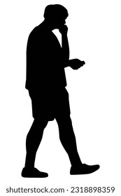 Vector de silueta de hombre sobre fondo blanco, personas en blanco y negro, ilustración para contenido creativo.