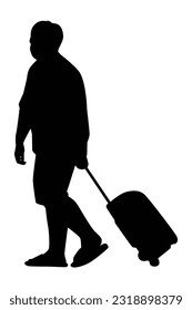 Vector de silueta de hombre sobre fondo blanco, personas en blanco y negro, ilustración para contenido creativo.