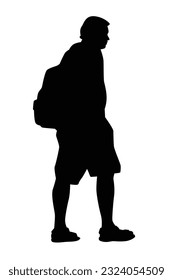 Man silhouette vector on white background ,people in black and white, illustration for creative content.