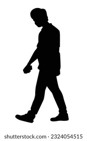 Man silhouette vector on white background ,people in black and white, illustration for creative content.