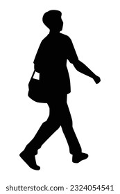 Man silhouette vector on white background ,people in black and white, illustration for creative content.