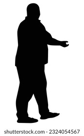 Man silhouette vector on white background ,people in black and white, illustration for creative content.