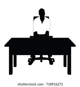 man silhouette in white t shirt sitting on chair art illustration