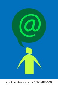 Man Silhouettes, Vector Illustration Social Media Symbols, Colorful Background, Marketing, Influencer