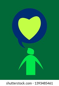Man Silhouettes, Vector Illustration Social Media Symbols, Colorful Background, Marketing, Influencer