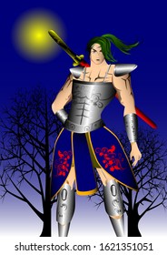A man in silver is posing in front of the night background.