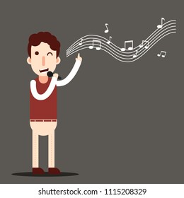 man singing. eps 10