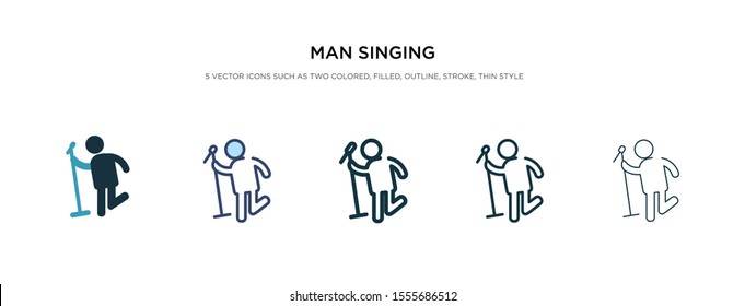 man singing icon in different style vector illustration. two colored and black man singing vector icons designed in filled, outline, line and stroke style can be used for web, mobile, ui