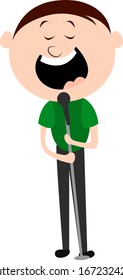 Man singing, illustration, vector on white background.