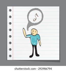 man singing music illustration