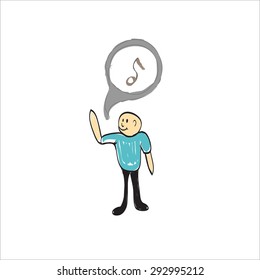 man singing music illustration
