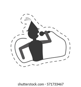 man singing party icon image, vector illustration design