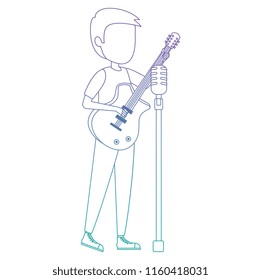 man singing and playing guitar