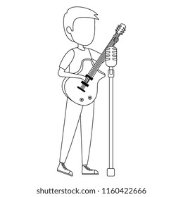 man singing and playing guitar