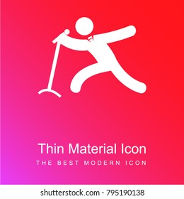 Man singing red and pink gradient material white icon minimal design