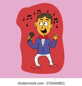 el hombre está cantando. ilustración vectorial. eps10