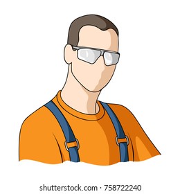 Man, single icon in cartoon style.