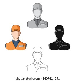 Man single icon in cartoon,black style.Man, vector symbol stock illustration web.