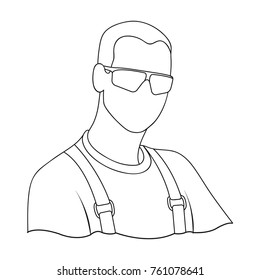 Man, single icon in outline style.Man, vector symbol stock illustration web.