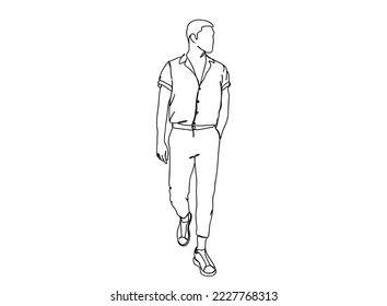 Dibujo de arte de una sola línea, ilustración vectorial mínima en blanco y negro. para Logo, decoración de pared