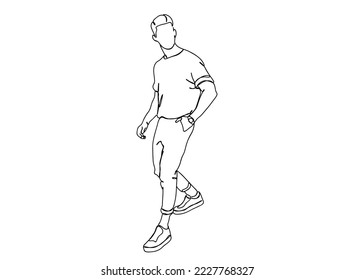 Dibujo de arte de una sola línea, ilustración vectorial mínima en blanco y negro. para Logo, decoración de pared