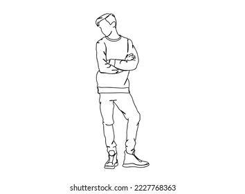 Dibujo de arte de una sola línea, ilustración vectorial mínima en blanco y negro. para Logo, decoración de pared